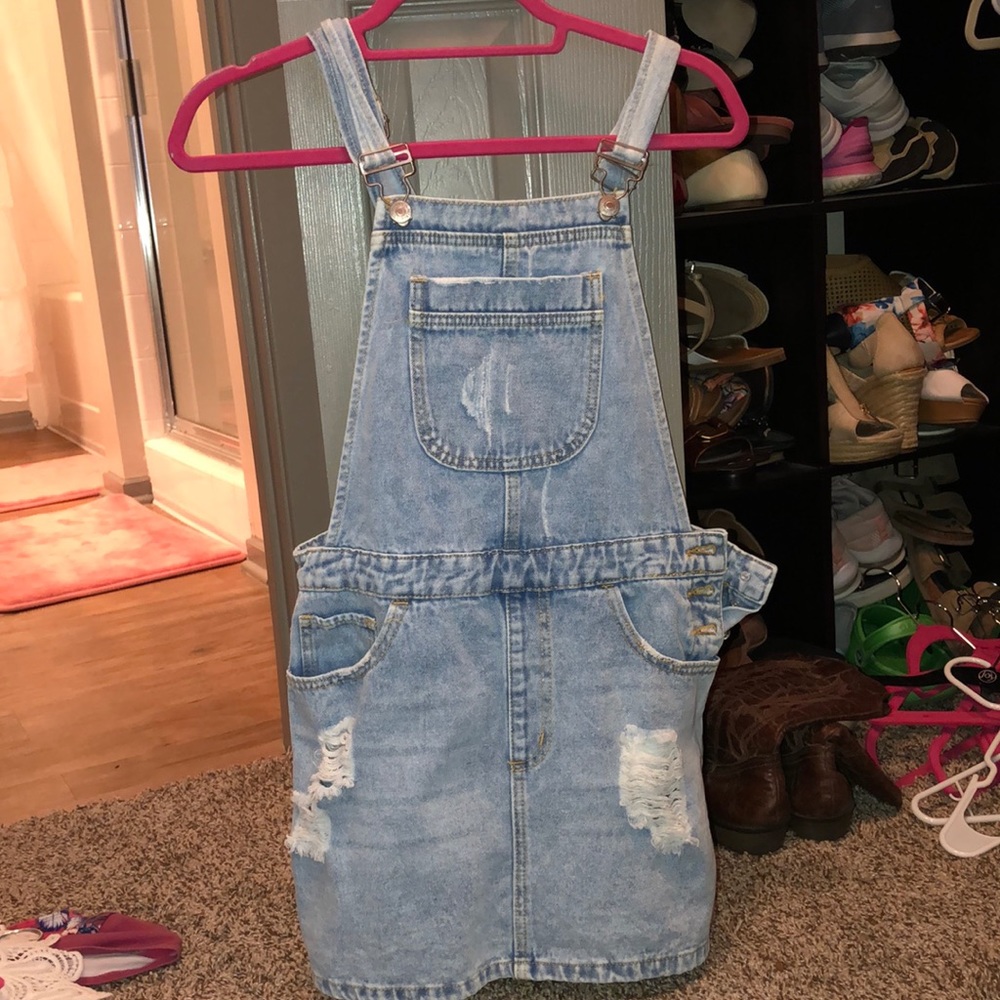 Blue jean overalls